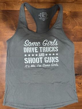 Shield Republic Women's Gray Graphic Racerback Tank
